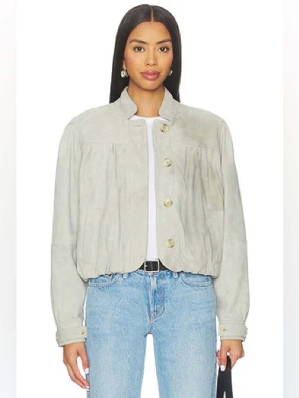 Free People Nimbus Suede Jacket in Northern Droplit M